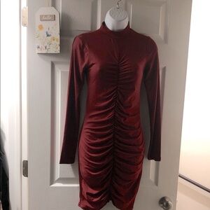 Heart & Hips Maroon Long Sleeve Dress